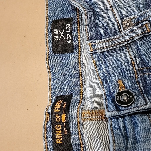 Ring of Fire Size 32x30 Slim Denim Blue Jeans, Medium Wash Gently Used Condition - Picture 3 of 12